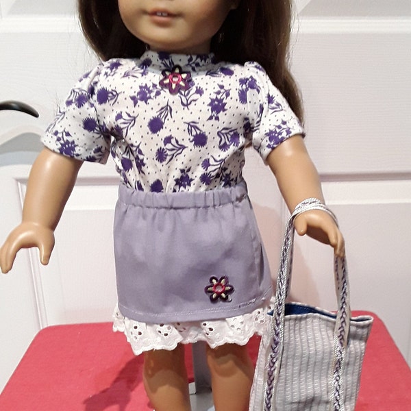 Skirt, purse and top for AG or 18" doll