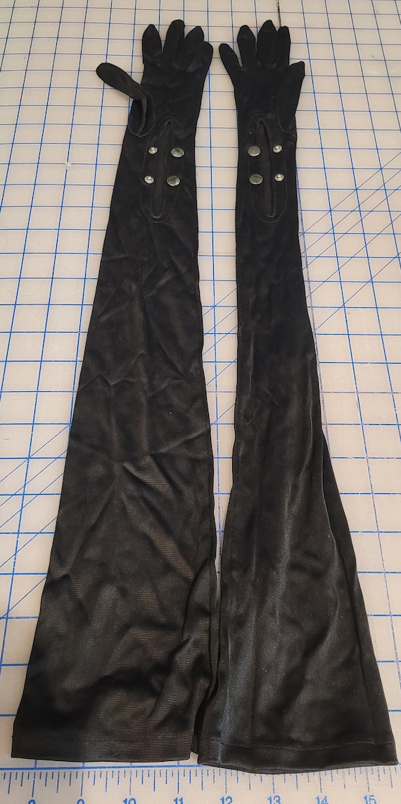 Vintage Black Nylon Opera Gloves