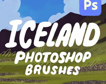 Island Photoshop Brush Pack - Landschafts Textur Pinsel für Digitale Kunst - .ABR Brush Set