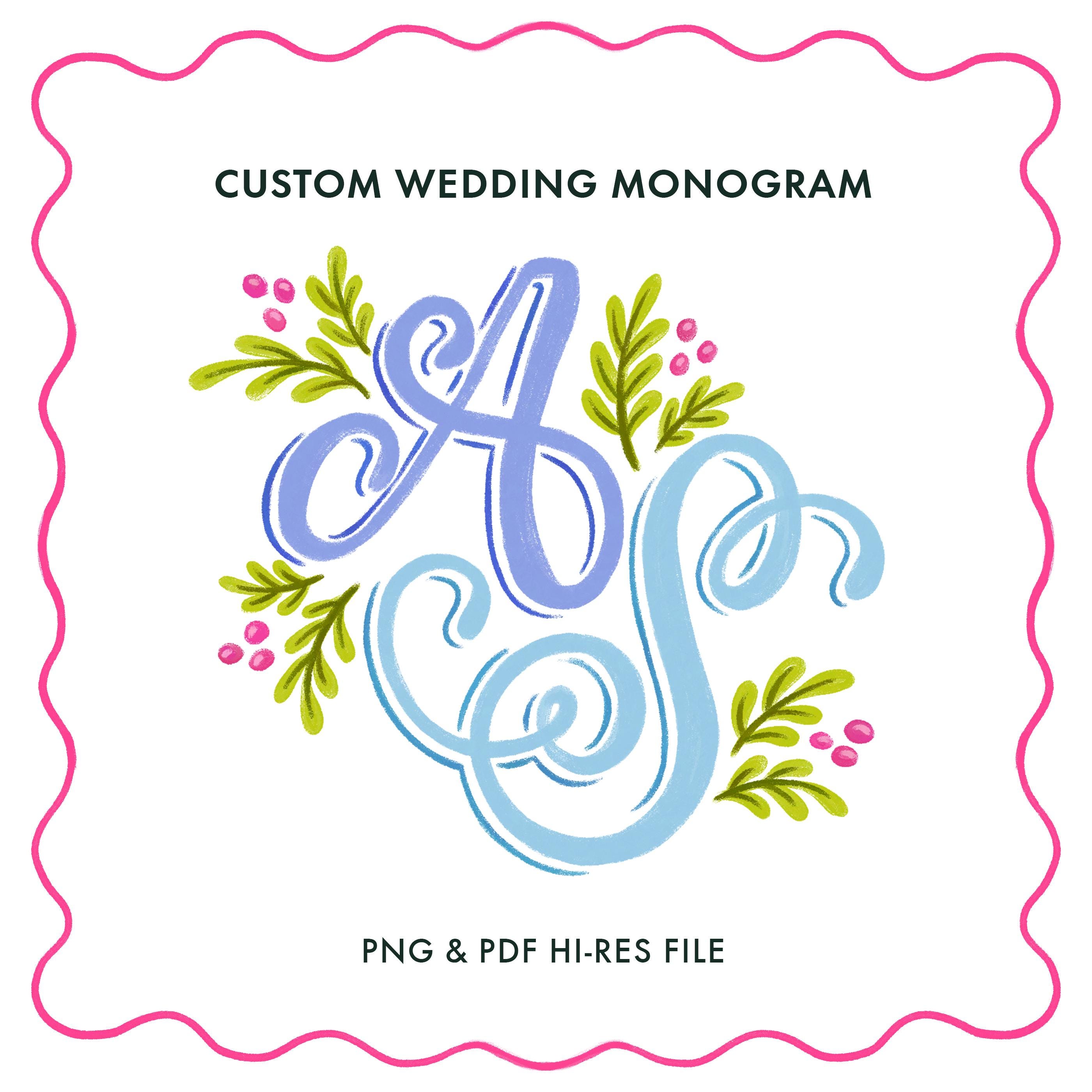 Custom Digital Monogram | Personalized Initials Logo | Wedding ...