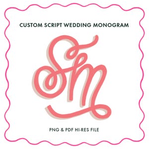 Script Wedding Monogram | Custom Initials Logo | Printable Digital Crest Design