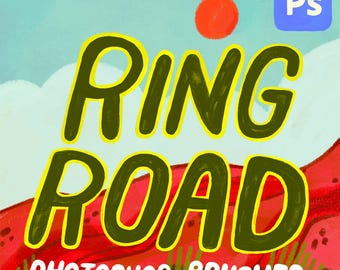 Island Ringstraße Pinselset – Photoshop & Fresco - ABR Pinsel zur Malerischen Illustration