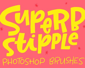 INSTANT DOWNLOAD Superb Stipple - Photoshop Brush (TPL) illustration illustrated lettered lettering