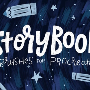 Storybook Brushes for Procreate, Procreate Brushes Illustration and Lettering, Digital Art Brushes, Instant Download, Procreate Brush Set