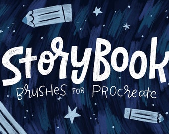 Storybook Procreate Pinsel, Illustration und Lettering (Digitaler Download)