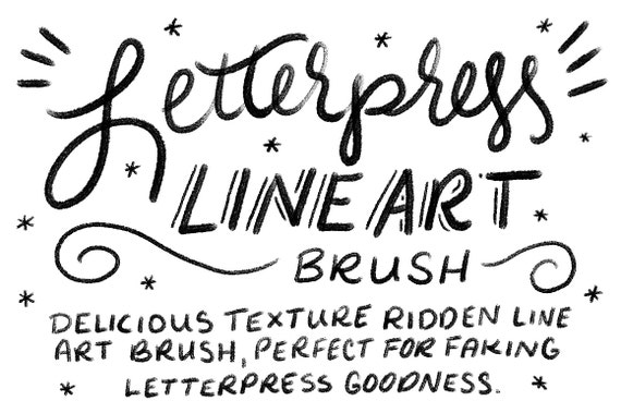 Instant Download Letterpress Lineart Photoshop Brush Tpl Etsy