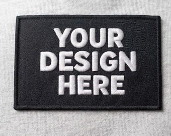 Benutzerdefinierter Logo-Patch, 2x3, vollständig gesticktes Aufnähen zum Aufnähen, handgefertigtes Personalisiertes für Hut-Jacken-Rucksäcke