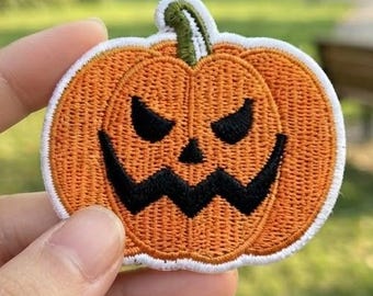 Halloween Iron On Patch Set, Embroidered Pumpkin Ghost Witch Patches, Spooky Appliques for Denim Jacket, Hoodie, Hat, Backpack & Basket