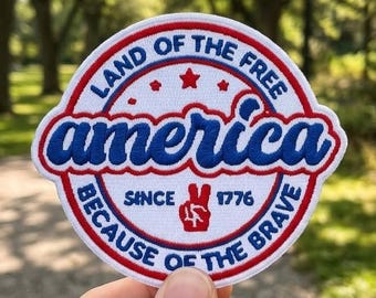 Gedenktag 4. Juli Patch, Amerikanischer Unabhängigkeitstag Gestickte Aufnäher zum Aufbügeln und Aufnähen für Kleidung, Hut, Rucksack und Jeans