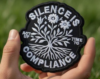 Parche "El silencio es complicidad", parches de protesta por la justicia social, parches políticos activistas bordados para planchar y coser, apliques para ropa y sombreros.