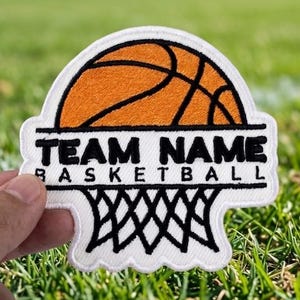 Custom Embroidered Basketball Patches with Team Name, Hook and Loop/Iron On Sports Basketball Patch for Tactical Vest, Jacket, Hat, Backpack