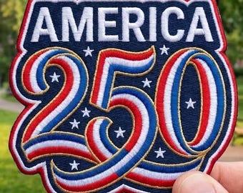Benutzerdefinierter Name America 250 Patch, 4. Juli gestickt, 250-jähriges Jubiläum Aufnäher, Freiheitsfeier Jacke Geschenk Vatertag