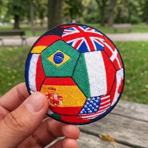 Parche del Mundial 2026, Balón de Fútbol, Bandera del País, Parches Bordados para Aficionados al Fútbol, Parche para Planchar y Coser en Chaqueta, Mochila, Ropa o Equipo