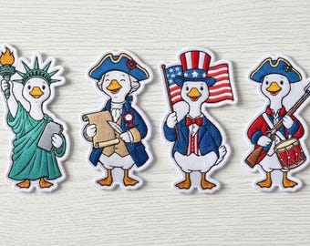 Dumme Gans USA Patch, USA Patch, Amerika 250 Freiheit Patch, Amerika 250 Freiheit Patch Aufnäher für Jacken, Hüte, Rucksäcke, Kleidung