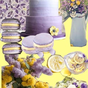 Paleta de colores morado y amarillo para marcas | Paleta de colores de Canva con códigos HEX | Panel de inspiración estético para marcas imagen 1