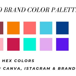 100 Brand Color Palettes Bundle | Canva Color Palette Kit | Instagram Branding Colors | 500 HEX Color Codes | Designer Color Scheme