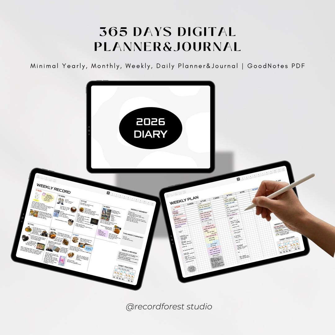 2026 Digital Planner and Journal Bundle: Hyperlinked PDF for Goodnotes ...