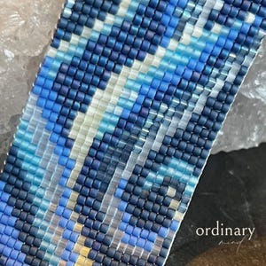 Miyuki Delica Loom Beading Pattern • Sea-inspired Blue Waves Cuff Bracelet (PDF Download)  • Sea Remembers