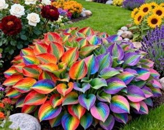 Más de 200 semillas mixtas de hosta / Planta perenne resistente para cubrir el suelo en jardines de sombra.