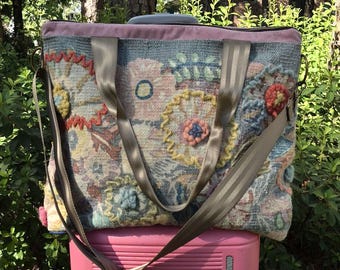 Bolsa de alfombra extragrande, bolsa de fin de semana de tela tapizada, equipaje de mano