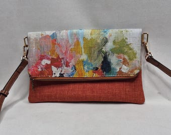 fold over crossbody, vegan handbag, vintage clutch