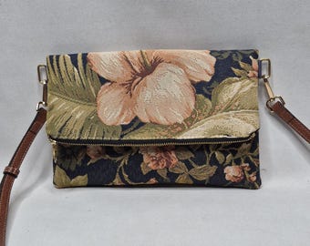 fold over crossbody, vegan handbag, vintage clutch
