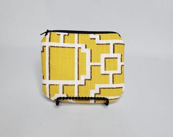 Bolsa con cremallera de tela reciclada: pequeña bolsa para artículos esenciales, tarjetero