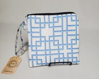 Bolso de mano con cremallera: bolso de tela hecho a mano, neceser