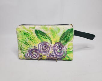 Bolso de mano plegable con estampado floral pintado a mano, regalo para damas de honor