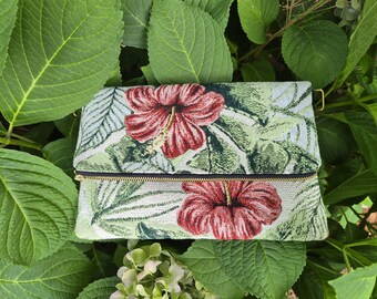 fold over crossbody, vegan handbag, vintage clutch