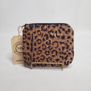 Leopard Print Zip Pouch: Small Cosmetic Bag & Wallet