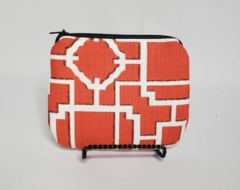 Bolsa con cremallera de tela reciclada: pequeña bolsa para artículos esenciales, tarjetero