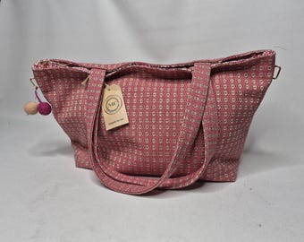 Bolso tote rosa, bolso de fin de semana extragrande