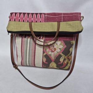 fold over crossbody, patchwork handbag, 3 in 1 handbag