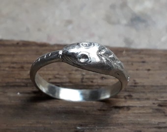 Ouroboros (snake eating itself) pendant or ring in sterling silver . Made to order any size