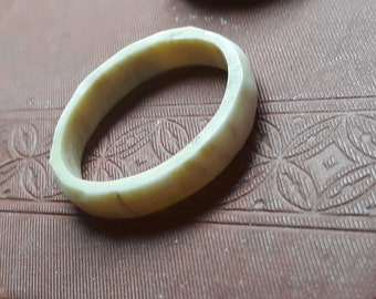 Genuine ELK antler carved ring semi smooth. Made to order in your size. Nature Lovers Primitive Wedding band