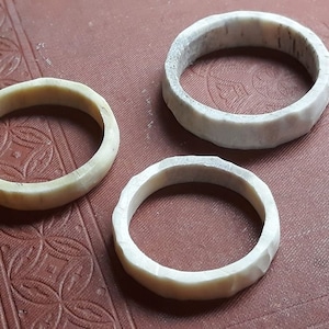 Genuine DEER antler carved ring . Handmade Natural Wedding Bands Made to order. semi smooth. Rustic Primitive Wedding Band for naturalist