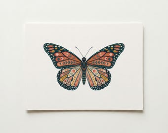 Lámina de arte popular con mariposa cebra de alas largas – Descarga digital botánica caprichosa