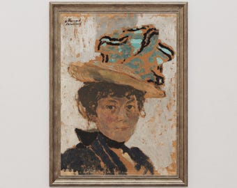 Lámina de retrato vintage – Arte mural impresionista francés de estilo intimista (descarga digital)