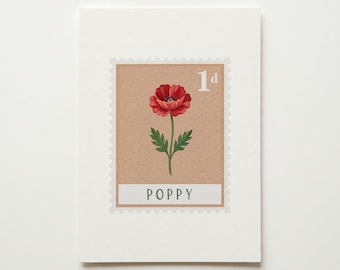 Estampado artístico personalizado de amapola, flor de nacimiento de agosto (descarga digital)