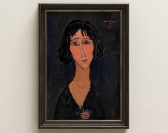 Retrato melancólico – Mujer melancólica, rosa, arte Dark Academia (descarga digital)