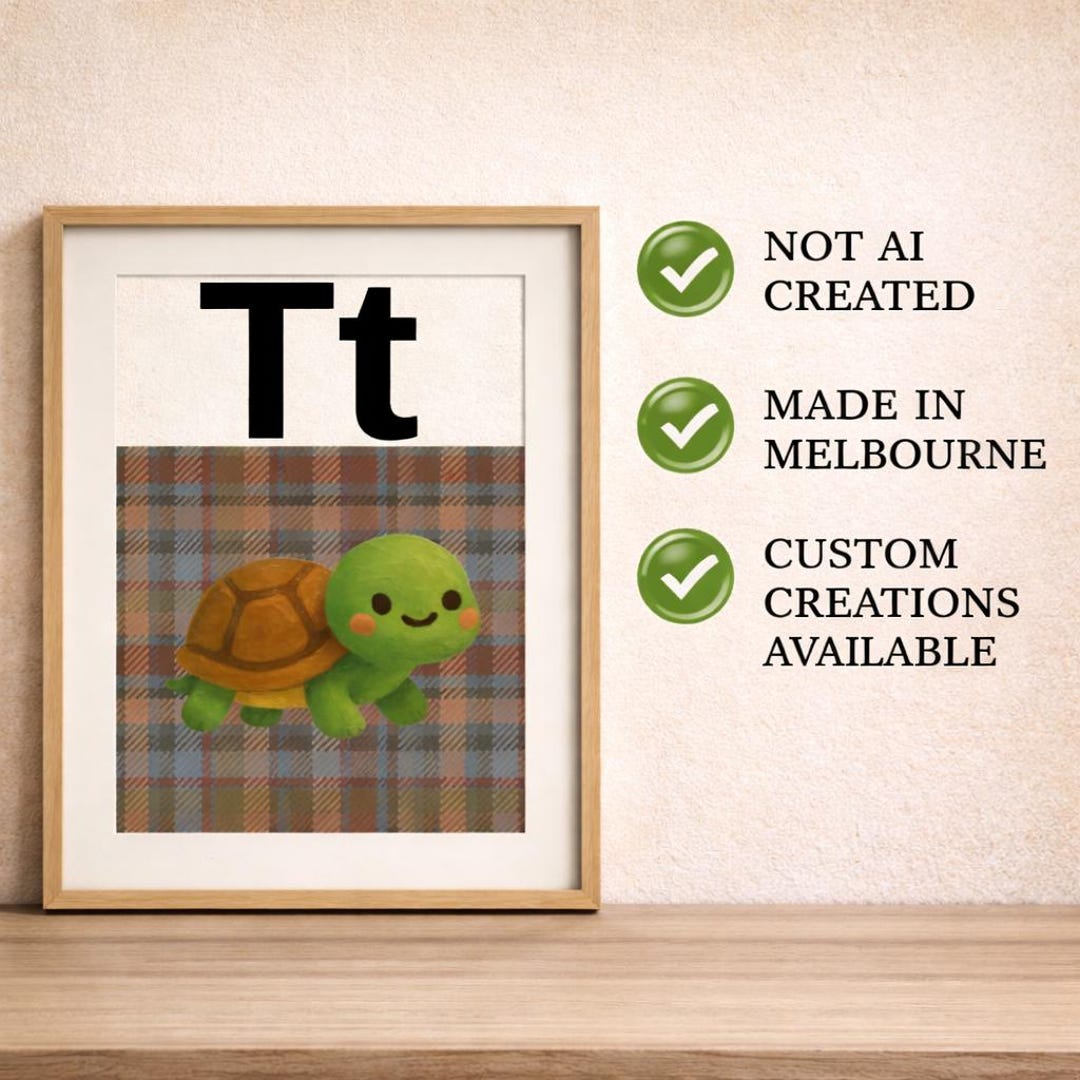 Alphabet Turtle Poster | ABC Nursery Wall Art | Baby Room Decor | A1 ...