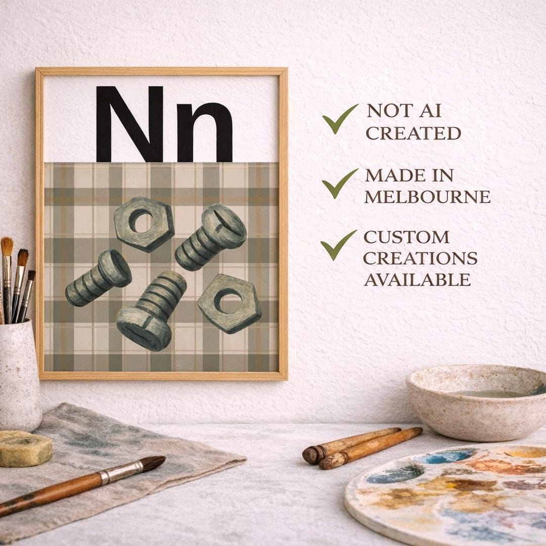 Nursery Alphabet Print | Nuts and Bolts ABC Wall Art (A1/A2 Digital ...