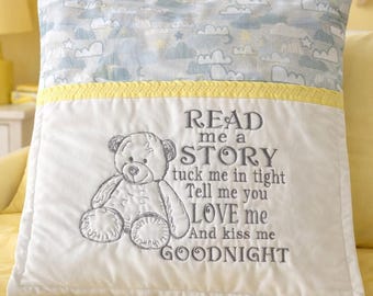 BOOK CUSHION HANDMADE embroidered made to order