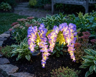 Solar Wisteria Flower Garden Lights Waterproof LED Outdoor Landscape Stake Light Patio Yard Pathway Lawn Decor Gift