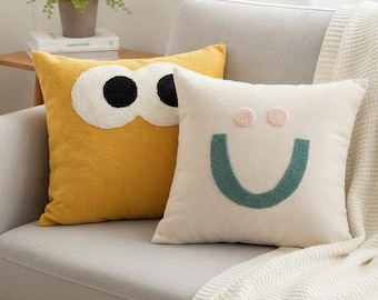 Dopamine Decor Kissenbezug 45 x 45 cm, Süßer Kawaii Dekokissenbezug, Bunter Sofakissenbezug, Ästhetisches Wohnzimmerkissen