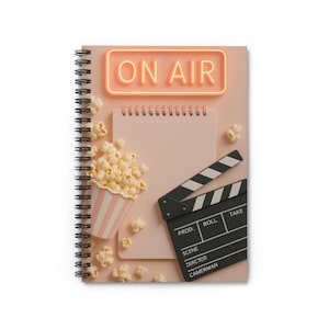 On Air Cinema Scene Spiral Notebook | Movie Clapper Popcorn Journal