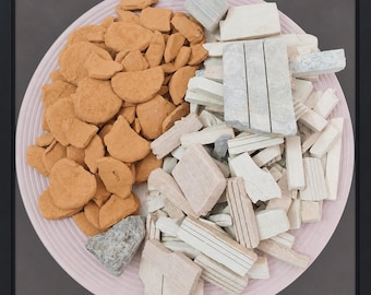 Ätbara trasiga skifferpennor och punjabilera-kombination 500 g - Rostad jordig Mitti Snappy Chalk Slate Mix