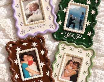 Marco de fotos de cerámica personalizado, marco de fotos personalizado para parejas, regalo de aniversario, regalo de boda, regalo de compromiso, regalos de cumpleaños para tu mejor amiga.