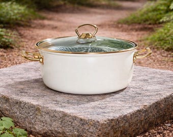 Handmade Emaye Frying Pot, Elegant cookware, frying pan, non stick pot